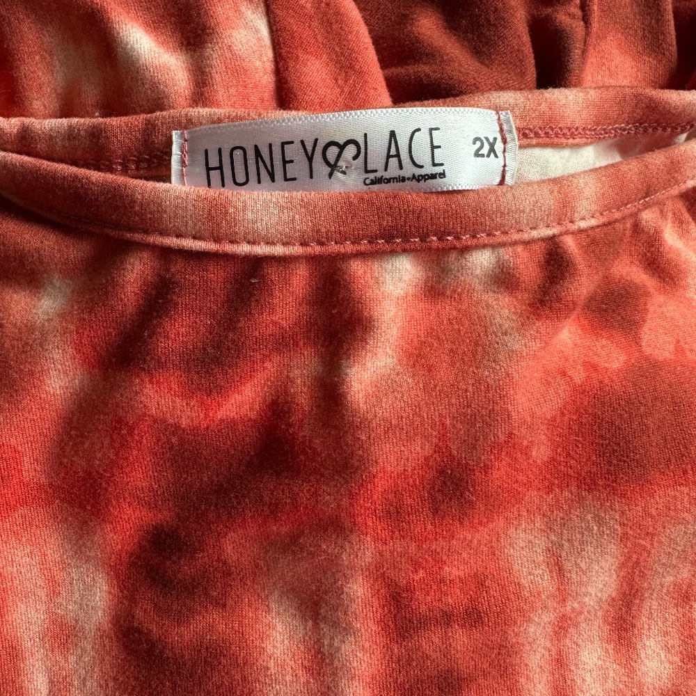 Honey and Lace Long Sleeve Dress Pockets Swing Size 2X Tie Dye Autumn - Picture 4 of 8